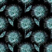 Glitter Flowers Seamless Pattern