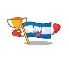 Wall Mural - boxing winner cartoon flag honduras in with mascot