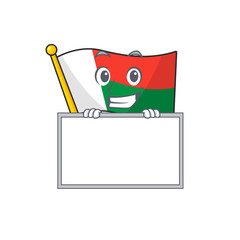 Canvas Print - Mascot flag madagascar with in grinning with board character