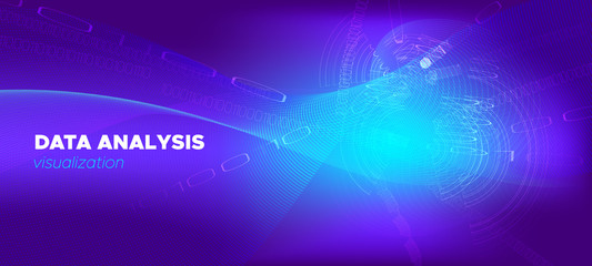 Wall Mural - vector science flyer. matrix data stream. purple