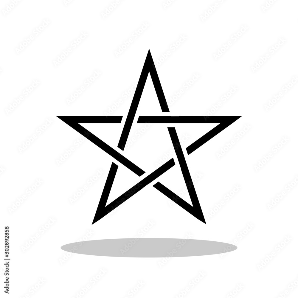 Pentagram icon in flat style. Occultism symbol for your web site design ...