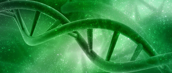 Poster - 3d render of dna structure, abstract background