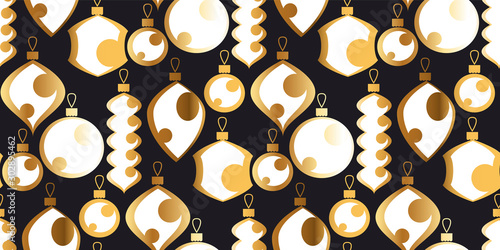 Simple retro style xmas balls seamless pattern.