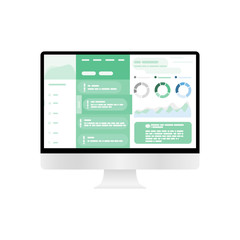 Wall Mural - web design. website template for monitor. elements for monitor and web applications. user interface 