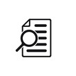 © Maksim - File search icon, document search, vector isolated. Document with magnifier loupe business concept.