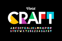 Modern Vivid Color Style Font, Vibtant Alphabet, Letters And Numbers