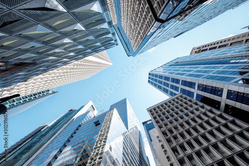 Fotomural Modern skyscrapers shot with perspective
