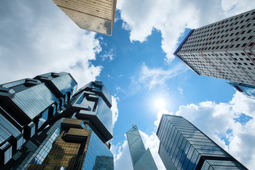 Modern skyscrapers shot with perspective