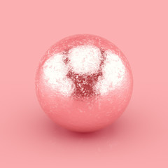 Sticker - hammered rose gold sphere with scratches and imperfections. realistic 3d rendering.