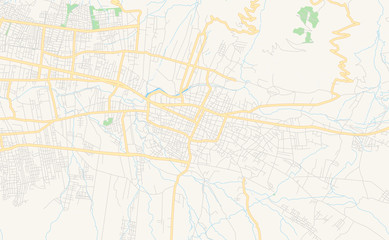  Printable street map of Sacaba, Bolivia