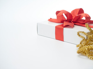 Canvas Print - Gift boxes with red ribbon. Happy New Year 2020