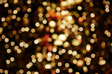 Christmas tree decoration lighting with blur effect 