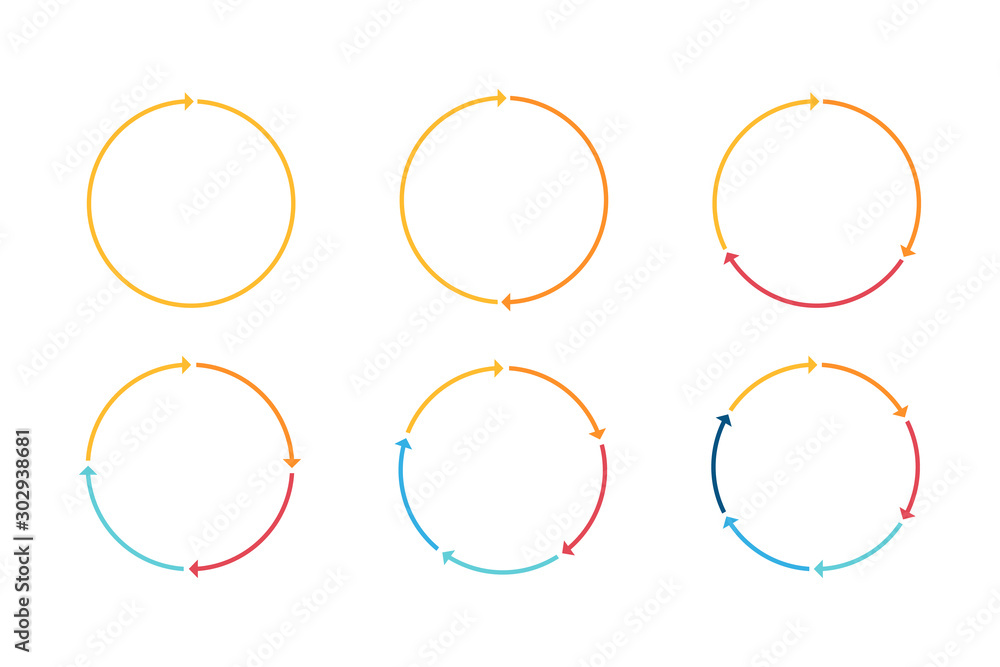 Infographic circle line arrow icon set Stock Vector | Adobe Stock