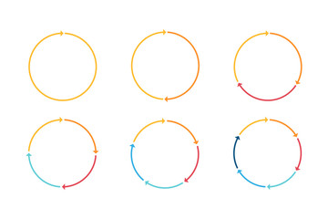 Infographic circle line arrow icon set