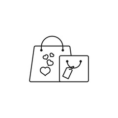 Wall Mural - valentines day, heart and love - minimal line web icon. simple vector illustration. concept for info