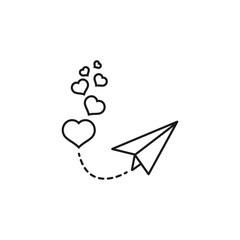 Wall Mural - valentines day, heart and love - minimal line web icon. simple vector illustration. concept for info