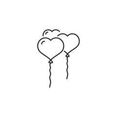 Wall Mural - valentines day, heart and love - minimal line web icon. simple vector illustration. concept for info