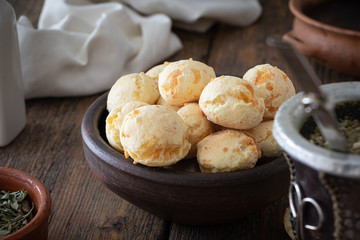 Chipa is a brazilian snack cheese bread, pao de queijo.