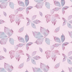 Leaves seamless pattern. Artistic background.