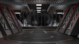 Fototapeta Do przedpokoju - Space environment, ready for comp of your characters.3D rendering