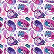 Seamless watercolor pattern of hand-drawn cats for the manufacture of postcards, wrapping paper and textiles. Valentine's Day cats, hearts, paws according to your own design.