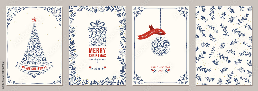 Business and Corporate Holiday Cards. - obrazy, fototapety, plakaty 