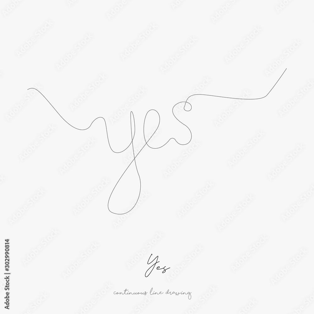 Yes Card Drawing continuous line drawing. yes. simple vector illustration. yes concept ...