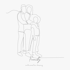 continuous line drawing. family. simple vector illustration. family concept hand drawing sketch line.