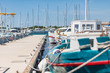 Yacht parking in harbor, harbor yacht marine in Murter, Murter Island, Croatia. Beautiful Yachts in blue sky background and beautiful Adriatic sea