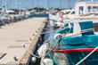 Yacht parking in harbor, harbor yacht marine in Murter, Murter Island, Croatia. Beautiful Yachts in blue sky background and beautiful Adriatic sea