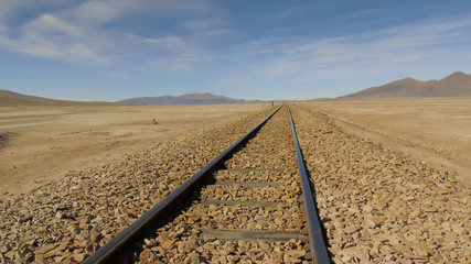 Wall Mural - Antiuas railway lines of the Bolivian railway