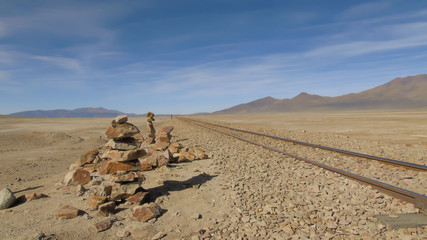 Wall Mural - Antiuas railway lines of the Bolivian railway