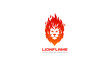 Fire Lion Logo - Flame Lion Head Vector