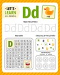 © Алёна Игдеева - Kids learning material. Worksheet for learning alphabet. Letter D.