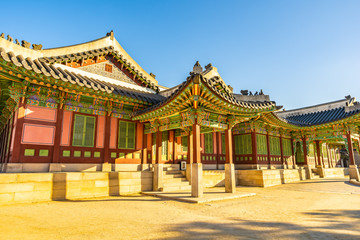 Poster - Beautiful architecture building Changdeokgung palace in Seoul city