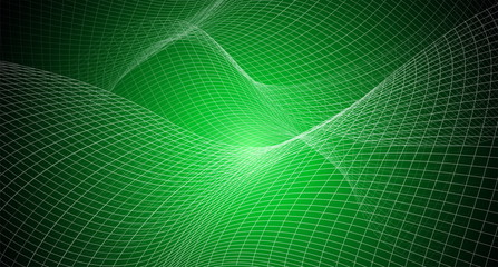 copy space with abstract background irregular grid, mesh pattern on green light,geometric and line,t