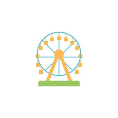 Wall Mural - ferris wheel on white background