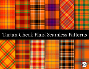 Set Tartan Plaid Scottish Seamless Pattern