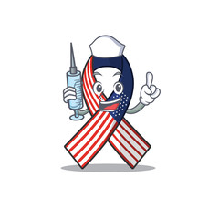 Sticker - Character usa ribbon isolated on the nurse