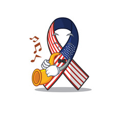 Wall Mural - Mascot usa ribbon with trumpet in the character