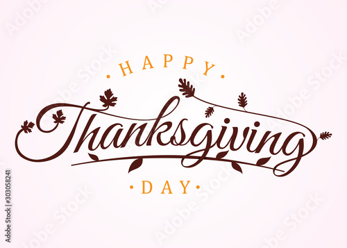 Cuadros en Lienzo Happy thanksgiving day with autumn leaves