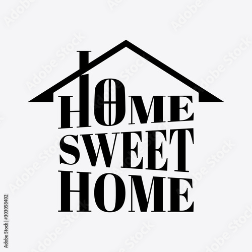 Dekoracja na wymiar  typografia-cytat-home-sweet-home