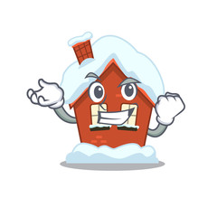 Sticker - Winter house in the cartoon shape successful