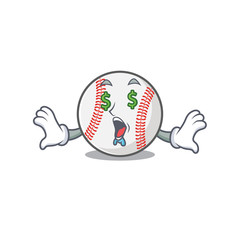 Canvas Print - Cartoon baseball with in money eye shape mascot