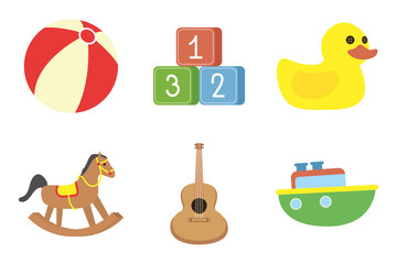 Poster - bundle of baby toys set icons