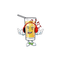 Sticker - Character listening music in the apple cider cartoon