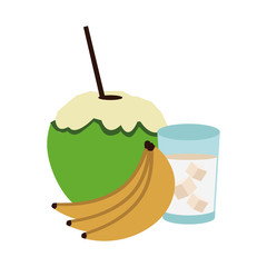 Poster - coconut drinks and bananas