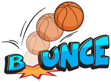 Expression Words Design For Bounce With Basketball Bouncing