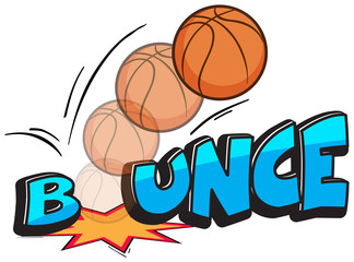 Wall Mural - expression words design for bounce with basketball bouncing