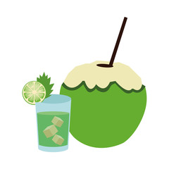 Poster - coconut drink and liquor shot icon